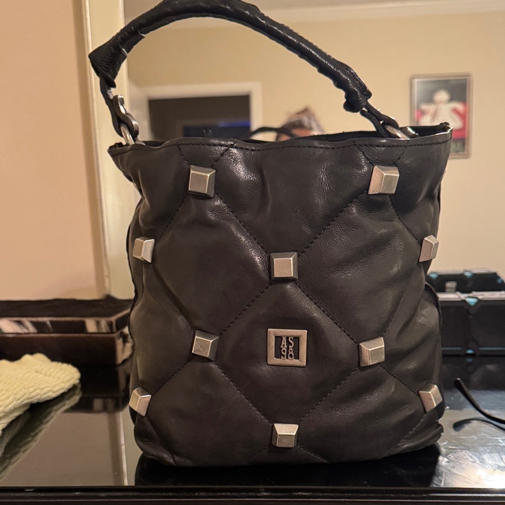 Black AS 9.8. Quilted Leather Handbag